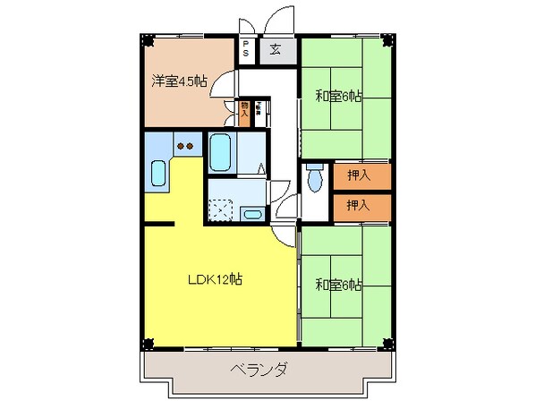 南部マンションの物件間取画像